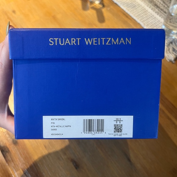 STUART WEITZMAN | NEW IN BOX | STARLA 80 SANDAL | METALLIC – PLATINUM | SZ 7 - Picture 10 of 10